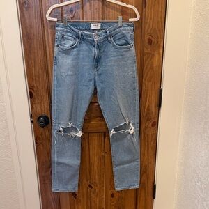 Agolde, Womens Light Blue Ripped Jeans, Size 28